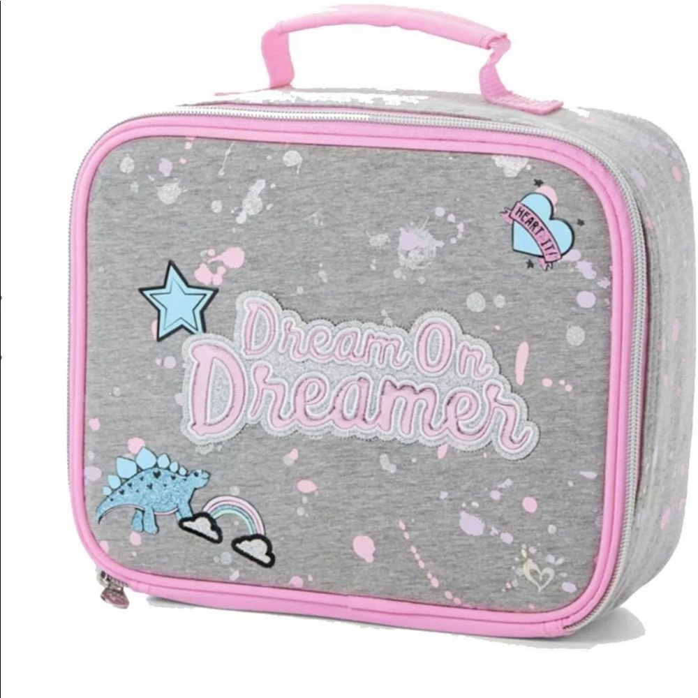 Justice Dream Dinosaur Lunch Tote Cloudy Gray Bag